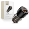 Tech-Protect CC03 95W 2 prievadų USB-A / USB-C automobilinis įkroviklis - Juodas