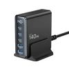 Tech-Protect DC140W-GAN 5 PORT PD140W/QC3.0 įkrovimo stotis - Juodas