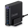 Tech-Protect DC240W-GAN 6 prievadų stalinis įkroviklis PD 240W / QC3.0 juodas