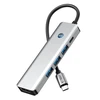 Tech-Protect HB01 HUB Adapteris 5in1 USB-C + USB3.0 + HDMI 4K 60Hz + PD100W - pilka