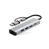 Tech-Protect HB03 HUB Adapteris 5in1 USB-C + USB2.0 + USB3.0 + RJ45 - pilka