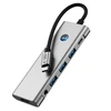 Tech-Protect HB04 HUB Adapteris 9in1 USB-C + USB2.0 + USB3.0 + HDMI 4K 60Hz + SD / TF + PD100W + AV3.5 - pilka