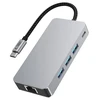 Tech-Protect HB05 HUB 9in1 USB-C + USB2.0 + USB3.0 + HDMI 4K 60HZ + SD / TF + PD100W + RJ45 adapteris - pilka