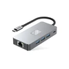 Tech-Protect HB05 HUB 9in1 USB-C + USB2.0 + USB3.0 + HDMI 4K 60HZ + SD / TF + PD100W + RJ45 adapteris - pilka