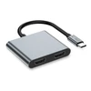 „Tech-Protect HB08 4in1“ USB-C + USB2.0 + 2 x HDMI 4K 60HZ adapteris - pilka