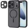 „TECH-PROTECT MagCam“ telefono dėklas su „MagSafe“ palaikymu, skirtas „Apple iPhone 17 Pro“, matinės juodos spalvos.