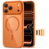 „Tech-Protect Magpeak Magsafe CC“ dėklas, skirtas „iPhone 17 Pro Max“ – permatomas oranžinis