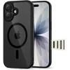 „Tech-Protect Magpeak Magsafe CC“ dėklas, skirtas „iPhone 17“ – skaidrus, juodas