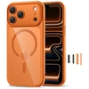 „Tech-Protect Magpeak Magsafe CC“ dėklas, skirtas „iPhone 17 Pro Max“ – permatomas oranžinis