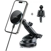 TECH-PROTECT MM15W-V5 MAGNETIC MAGSAFE DASHBOARD &amp; VENT CAR MOUNT WIRELESS CHARGER 15W Juodas/Juodas