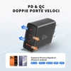 Tech-Protect NC120W-GAN 4-Port laidinis įkroviklis PD 120W / QC3.0 juodos spalvos
