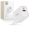 Laidinis įkroviklis 30W PD USB-C + QC3.0 USB Tech-Protect NC30W baltos spalvos