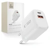 „Tech-Protect NCA20 PD 20W QC3.0 USB-A / USB-C“ sieninis įkroviklis - Baltas