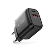 „Tech-Protect NCA30 PD 30W / QC3.0 USB-A / USB-C“ sieninis įkroviklis - juodas