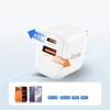 Tech-Protect NCA45W-GAN 2-PORT laidinis įkroviklis PD 45W / QC3.0 + TYPE-C kabelis baltos spalvos