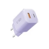 Tech-Protect NCM33 PD 33W QC3.0 USB-C / USB-C sieninis įkroviklis - Violetinė