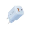 „Tech-Protect NCM33W“ 2 prievadų PD33W/QC3.0 sieninis įkroviklis - mėlynas