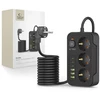 „TECH-PROTECT PC3X6“ maitinimo laidas, 3 USB ir 3 C tipo bei 3 lizdai, 200 cm, juodas