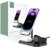 Belaidis magnetinis įkroviklis 3in1 15W telefonams su MagSafe, AirPods, Apple Watch Watch Tech-Protect QI15W A22 juodos spalvos