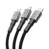 Tech-Protect UltraBoost DNA 3in1 USB-C / Micro-USB / Lightning kabelis 120 cm – pilkos spalvos