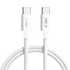 Tech-Protect ULTRABOOST LITE duomenų perdavimo ir įkrovimo kabelis | USB-C į USB-C | PD | 60W | 1,5 m | baltas