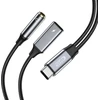 Tech-Protect UltraBoost USB-C (male) PD 60W 6A | mini jack 3.5mm (female) - USB-C (female) cable - juodas