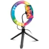 Objektyvas Žiedinė lempa SBS Mobile TESELFIRINGCLIP10RGB, Juodas, Išmanusis telefonas