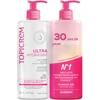 Topicrem „Ultra Hydratant“ drėkinamojo kūno losjono rinkinys, 2 x 500 ml