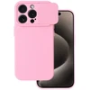 Fusion Accessories Topt Camshield Soft dėklas skirtas Apple iPhone 15 Pro Max Light rožinės spalvos