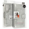 Toptel Liavec Glitter Magsafe Book dėklas skirtas Samsung Galaxy S24 Plus sidabro spalvos