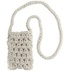 Dėklas Fusion Accessories Topt Knitted krepšys skirtas telefonui design 1 baltos spalvos
