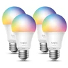 TP-Link „Tapo“ išmanioji „Wi-Fi“ lemputė, daugiaspalvė, 4 vnt. pakuotė, išmanioji lemputė, „Wi-Fi“, metalinė, balta, 802.11b, 802.11g, „Wi-Fi 4“ (802.11n), LED, E27