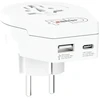 Adapteris Schuko kištukas – universalus lizdas 230V 16A su USB + USB-C 20W SKROSS