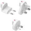 Adapteris kelioninis 4smarts Worldplug do GaN Flex, Hybrid Charger 6in1, FlatPlug Slim (UK, EU, AU) 3 vnt balta