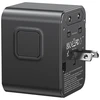 Kelioninis įkroviklis Adapteris USAMS CC308 2xUSB-C 17W 4in1 US/AU/EU/UK juodos spalvos