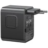 Kelioninis įkroviklis Adapteris USAMS CC308 2xUSB-C 17W 4in1 US/AU/EU/UK juodos spalvos