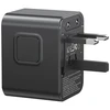 Kelioninis įkroviklis Adapteris USAMS CC308 2xUSB-C 17W 4in1 US/AU/EU/UK juodos spalvos