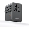 Kelioninis įkroviklis Adapteris USAMS CC310 3xUSB-C 70W 4in1 US/AU/EU/UK juodos spalvos