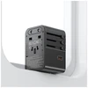 Kelioninis įkroviklis Adapteris USAMS CC310 3xUSB-C 70W 4in1 US/AU/EU/UK juodos spalvos