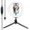 Dėlionė Puluz 1.1 m trikojo laikiklis + 10 colių 26 cm RGBW LED žiedo Vlogging Video Light Live PKT3044