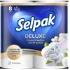 Tualetes papīrs SELPAK Deluxe Cotton, 3 slāņi, 15.6m, 130 loksnes, 8 ruļļi
