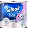 Tualetes papīrs SELPAK Extra Refresh, 3 slāņi, 15.6m, 130 loksnes, 8 ruļļi