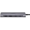 Ugreen CM195 6-in-1 adapteris USB-C į 2x USB 3.0 | HDMI | USB-C | SD | Micro SD (TF) | 100W | pilkas