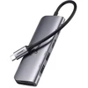 Ugreen CM195 6-in-1 adapteris USB-C į 2x USB 3.0 | HDMI | USB-C | SD | Micro SD (TF) | 100W | pilkas