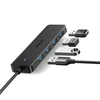 HUB Ugreen CM219 25851 su 4 USB-A 3.0 jungtys and USB-A 3.0 kabelis 15cm - juodos spalvos