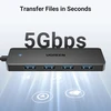 HUB Ugreen CM219 25851 su 4 USB-A 3.0 jungtys and USB-A 3.0 kabelis 15cm - juodos spalvos