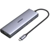 Ugreen CM498 15600 USB-C adapteris – 3x USB-A 3.0 | HDMI | VGA | RJ45 | SD | TF kortelių skaitytuvas | USB-C PD – pilkas