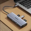 Ugreen CM498 15600 USB-C adapteris – 3x USB-A 3.0 | HDMI | VGA | RJ45 | SD | TF kortelių skaitytuvas | USB-C PD – pilkas
