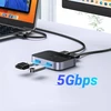 Ugreen CM757 2in1 adapteris 2x USB-A 3.0 (įvestis) / 2x USB-A (išvestis) - pilkos spalvos