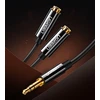 UGREEN AV123 AUX 3.5mm kištukas - 2x 3.5mm lizdai kabelis 0.25m juodas